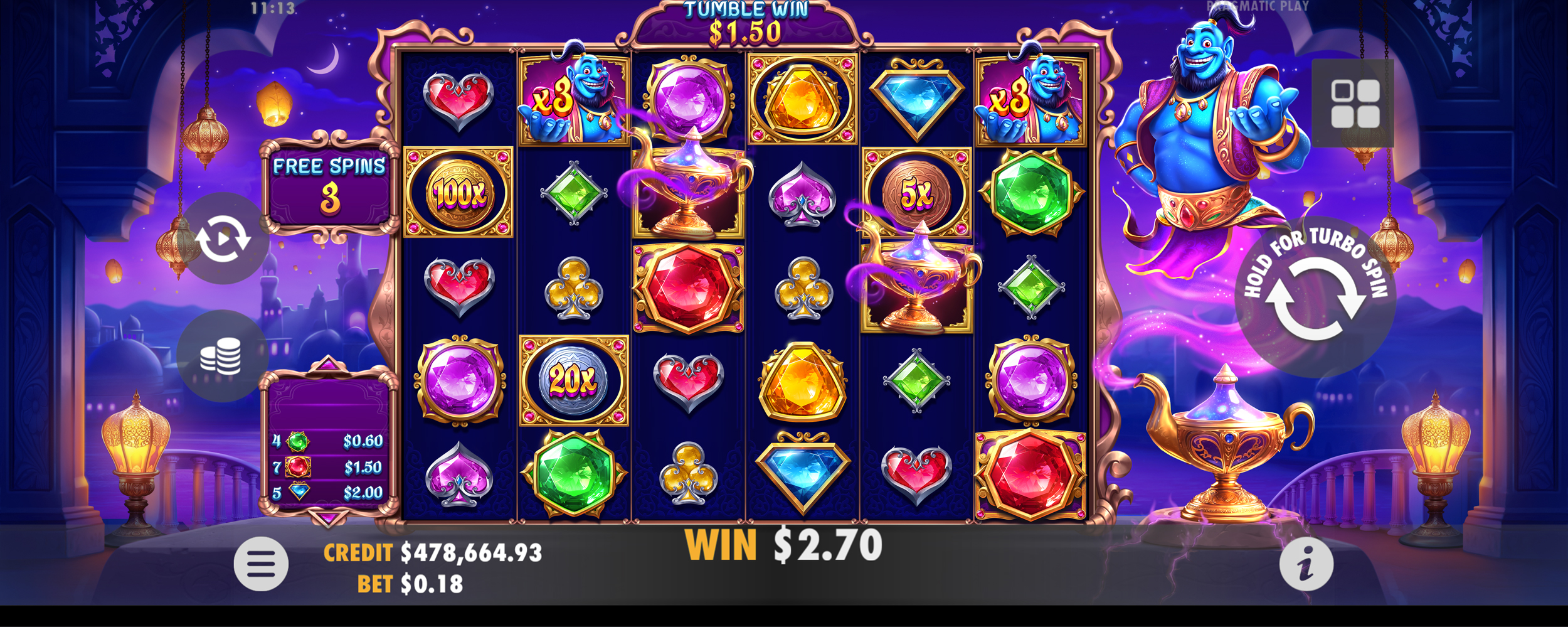 Genie's Gem Bonanza - screenshot with slot description 3